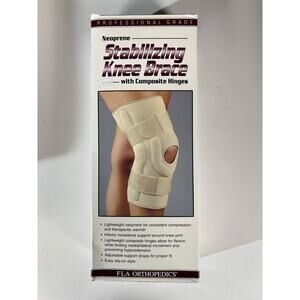 FLA ORTHOPEDICS Stabilizing SM Knee Brace w/Composite Hinges Beige New in Box